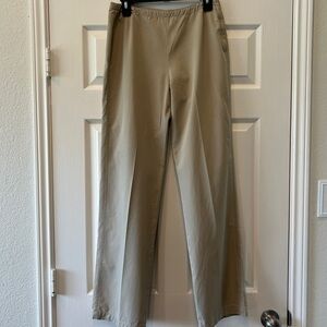 DKNY Pants Side Zip Size 12 Tan 100% Cotton